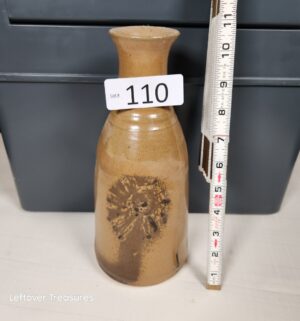 q110- vintage earthenware vase. Signed