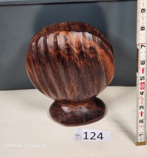 q124- Seashell hand-carved ironwood napkin holder