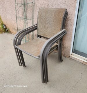 r14- Stacking Patio Chairs. 2 have stains - Image 3