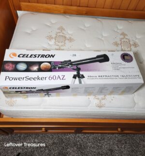 r28- Celestron PowerSeeker 60AZ, which is a 60mm refractor telescope