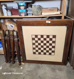 s38- vintage wooden game table top with legs