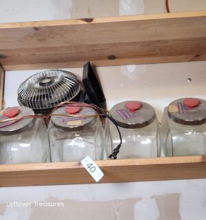 s40- vintage glass candy jars