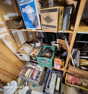 s70- all contents of 2 shelves, 2 totes