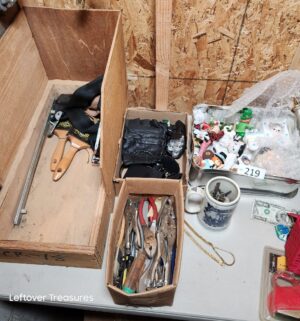 s219- tools, misc items on table