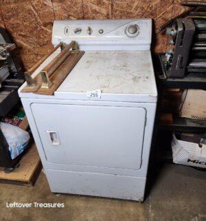 s255- Maytag Gas Dryer. Tested/runs. No gas to test heat