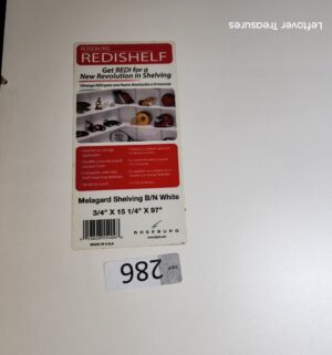 s286- Redishelf white panels 1 stack