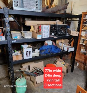 s342- Industrial Steel Shelving Unit. 3 sections