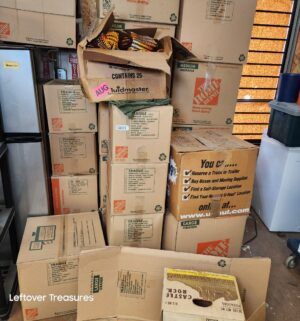 s403- sealed boxes of used mens clothing bedding.