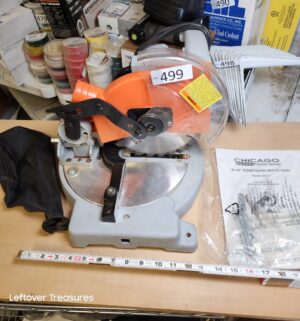 s499- chicago compound miter saw. Tested/works