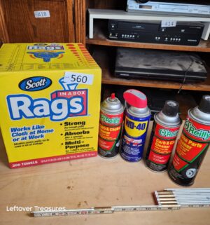 s560- carb cleaner, box of rags, wd40