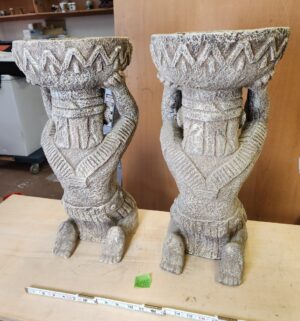 s645- Vintage handcrafted ceramic statues of Huehueteotl, the Aztec god of fire. Extremely Unique Find - Image 3