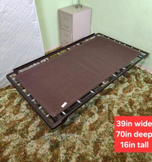 t2- Vintage metal pop up cot for a twin mattress
