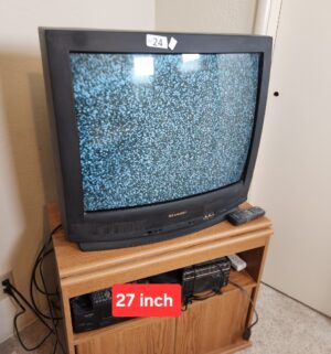 t24- Vintage Sharp 27in tv w/ remote. Great for VCR and vintage video games