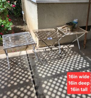 t34- Vintage Metal Mesh Patio Side Tables