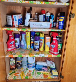 t45- All contents of the cabinets