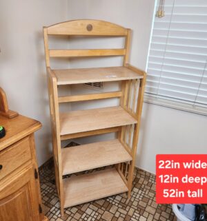 t61- Natural Wood 4 Shelf Folding Bookcase