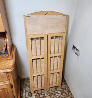t61- Natural Wood 4 Shelf Folding Bookcase - Image 3
