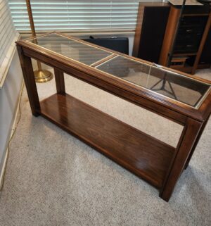 t74- Glass Panel Sofa/Entry Table - Image 4