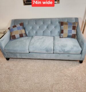 t222- Max Home furniture tufted velvet sofa & loveseat seat. Amazing Conditon. Pet Free. Smoke Free Home