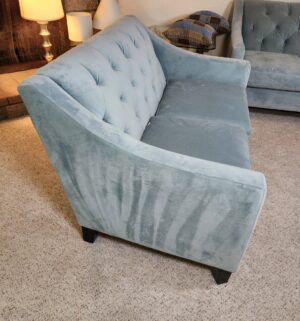 t222- Max Home furniture tufted velvet sofa & loveseat seat. Amazing Conditon. Pet Free. Smoke Free Home - Image 9