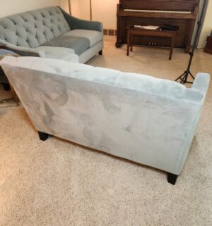 t222- Max Home furniture tufted velvet sofa & loveseat seat. Amazing Conditon. Pet Free. Smoke Free Home - Image 10