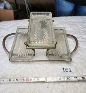 t161- Leonard Silver Plate 3 Tier Relish Server