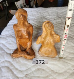 t172- handcrafted terracotta clay sculptures of female figures