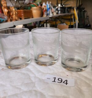 t194- vintage etched aircraft whiskey tumblers