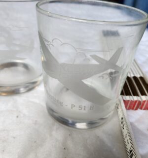 t194- vintage etched aircraft whiskey tumblers - Image 3