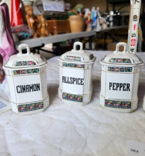 t195- porcelain spice canisters, made in Czechoslovakia 1920s-40s - Image 3