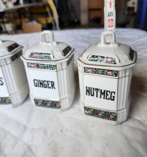 t195- porcelain spice canisters, made in Czechoslovakia 1920s-40s - Image 4