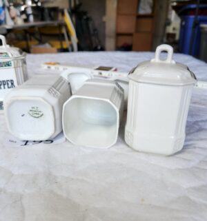 t195- porcelain spice canisters, made in Czechoslovakia 1920s-40s - Image 5