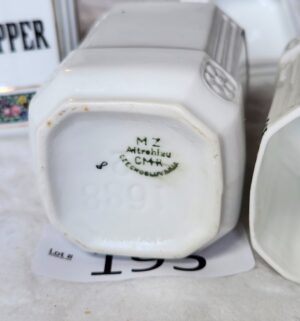 t195- porcelain spice canisters, made in Czechoslovakia 1920s-40s - Image 6