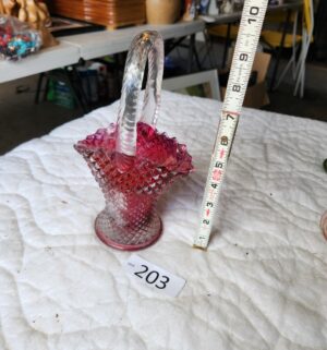 t203- Fenton Style Glass Basket