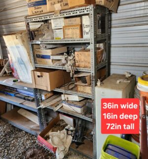 u40- 6ft Tall Right Angle Shelving Unit. No Contents