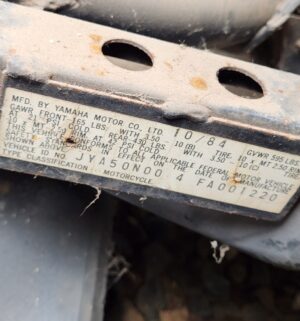 u44- 1984 Yamaha Motorcycle Frame. Sold as Parts Only - Image 6