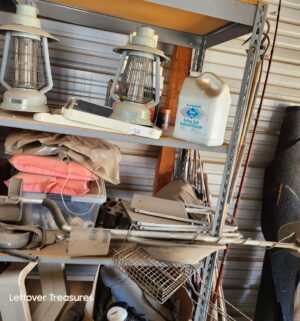 u56- camping items on shelves