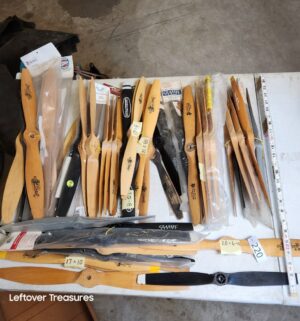 u220- large collection of vintage wooden and composite propellers for remote-controlled model airplanes