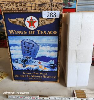 u288- Ertl Wings of Texaco 1927 Ford Tri-Motored Monoplane die-cast metal coin bank