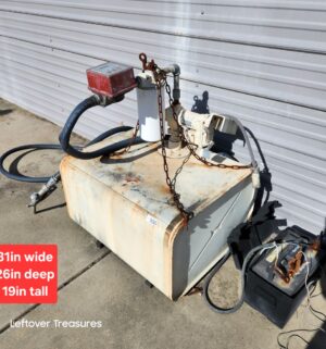 u300- large fuel transfer tank. Hose is cracked. Condition is unknown