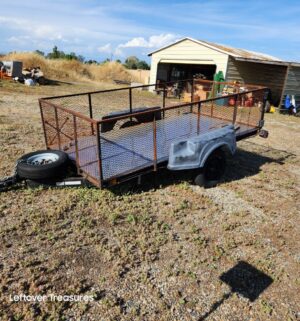 u302- (See Video) Trailer. Ready to Use. Steel Floor. Cargo Size. 57in Wide. 113in Long. 30in Sides. 5x8. Sold with Title