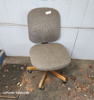 v1- Rolling office chair. Used as a dining chair