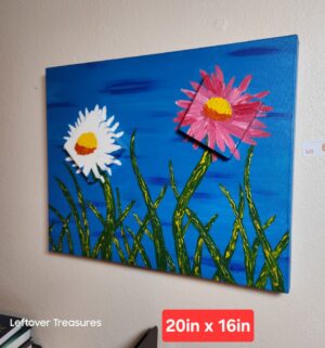v66- Vintage 3D floral painting signed by Razae