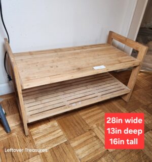 v78- wooden shelf. Used for shoes