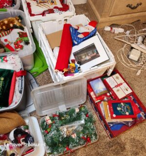 v87- HUGE collection of holiday decor several totes. SUV load recommended - Image 3