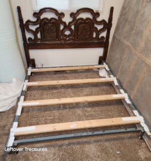 v107- Queen Bed Frame and Headboard. No Mattress