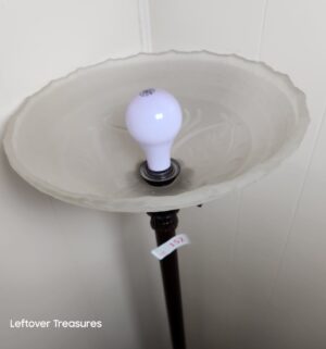 v152- Glass Shade Torchiere Lamp - Image 3