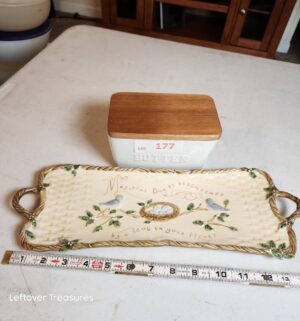 v177- Ceramic Tray Butter Dish