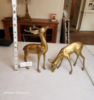 v228- vintage brass deer figurines