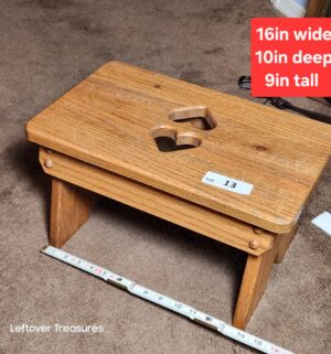 w13- Oak. Heart Foot Stool